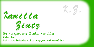 kamilla zintz business card
